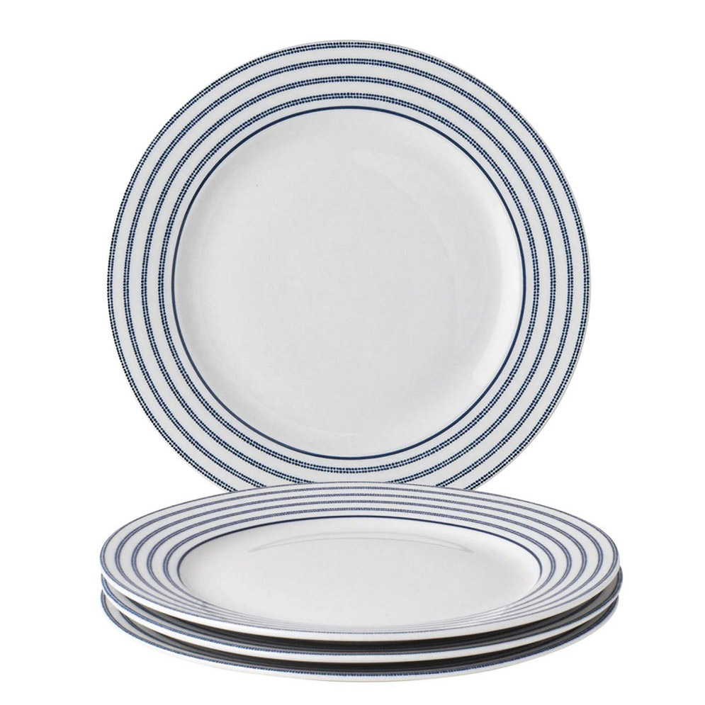Laura Ashley 4 Candy Stripe 20cm Blueprint Plates